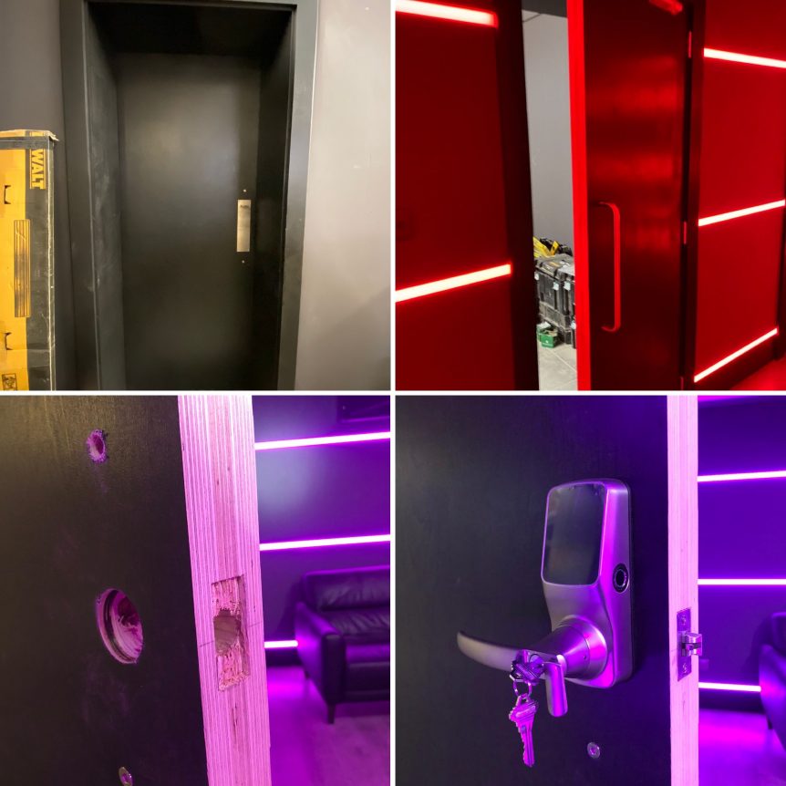 Lockley smart locks installation on studio doors